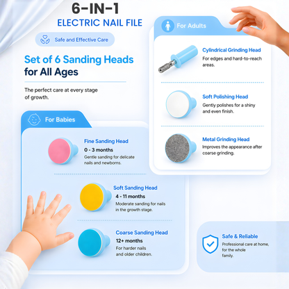 6-in-1 Electric Nail File for Babies