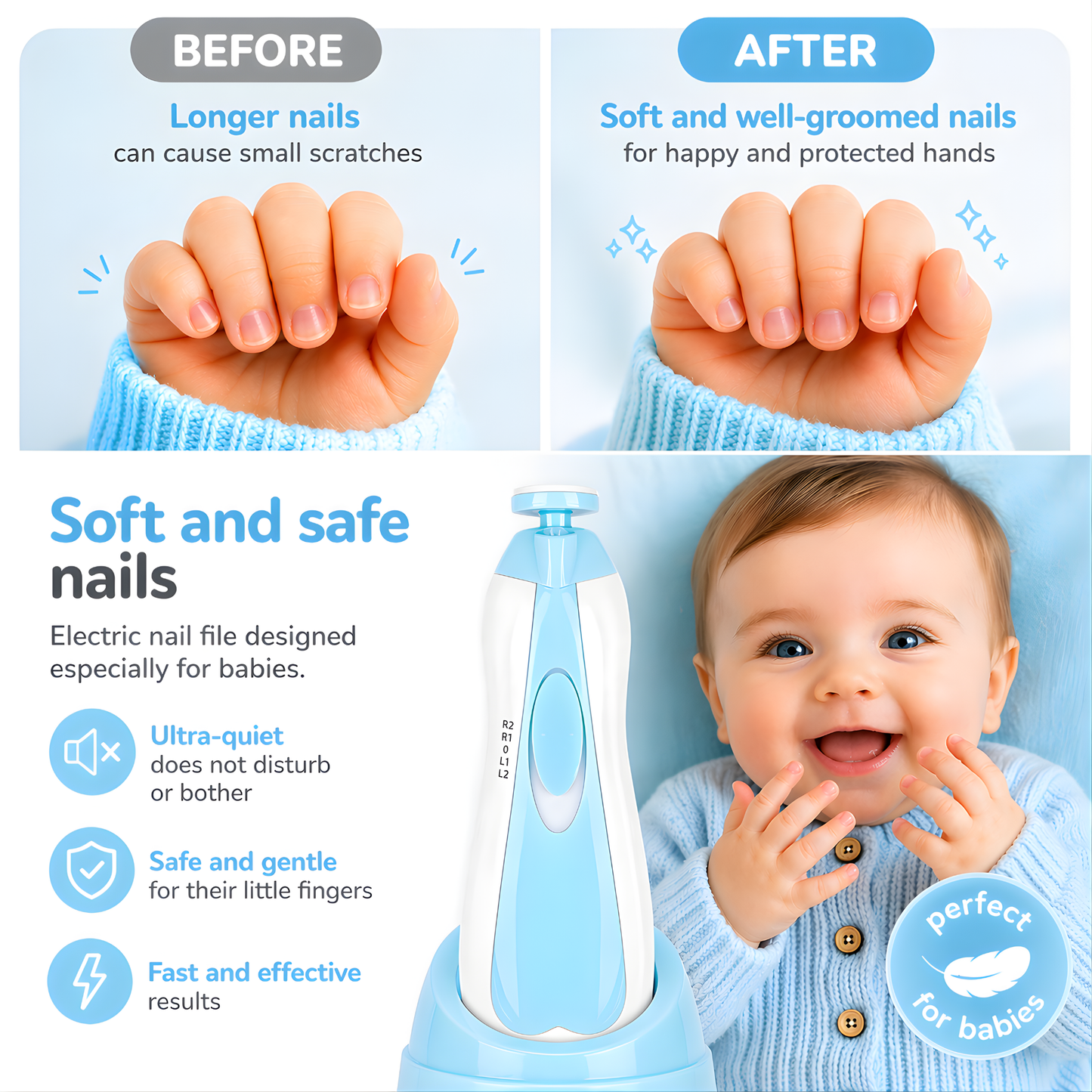 6-in-1 Electric Nail File for Babies